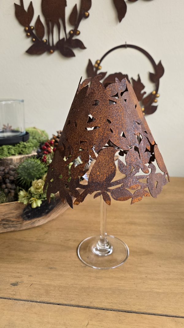 Rostschirm Schirm Weinglas Rostdeko Deko Metalldeko im Mrs Greenery Shop bestellen kaufen