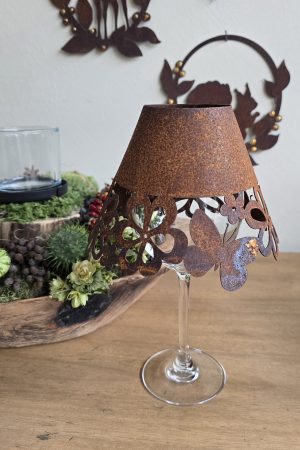 Rostschirm Schirm Weinglas Rostdeko Deko Metalldeko im Mrs Greenery Shop bestellen kaufen