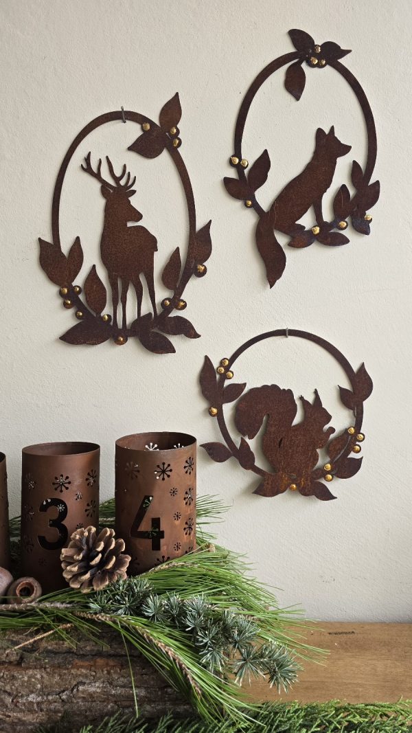 Rosttiere Wanddeko Rostdeko Deko Winterdeko weihnachtsdeko Metalldeko im Mrs Greenery Shop bestellen kaufen