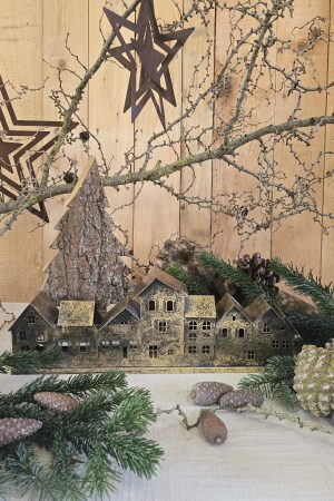 windlicht häuser winterdeko lichthaus lichtäuser weihnachtsdeko gold im Mrs Greenery Shop bestellen kaufen