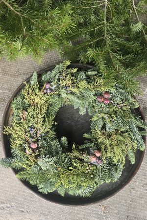 tannenkranz kranz winterkranz weihnachtskranz nordmann nobilis asparagus grün fertigkranz fertig gebunden im mrs greenery shop bestellen kaufen