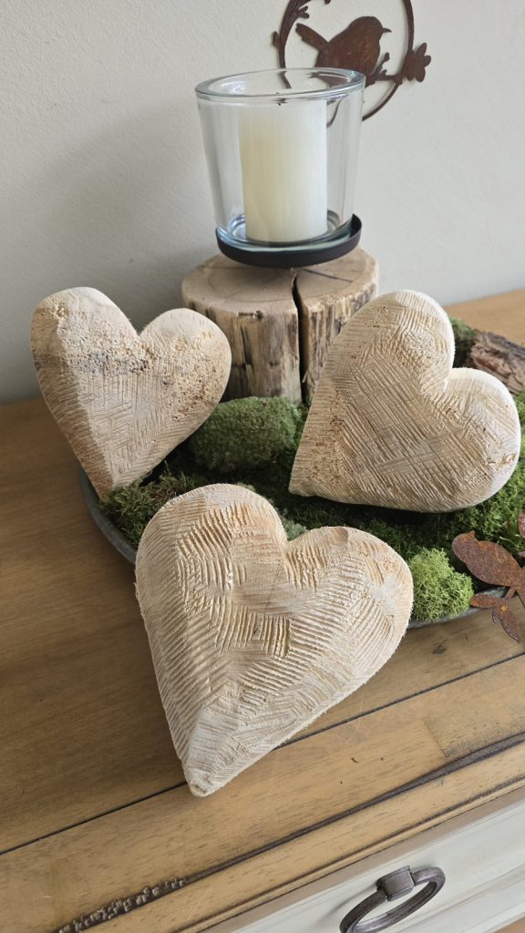 Holzherz Herz aus Holz Pappelholz Muttertag Valentinstag Dekoherz Naturherz im Mrs Greenery Shop bestellen kaufen