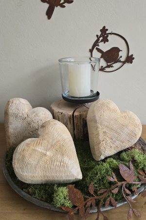 Holzherz Herz aus Holz Pappelholz Muttertag Valentinstag Dekoherz Naturherz im Mrs Greenery Shop bestellen kaufen