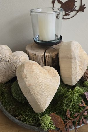 Holzherz Herz aus Holz Pappelholz Muttertag Valentinstag Dekoherz Naturherz im Mrs Greenery Shop bestellen kaufen