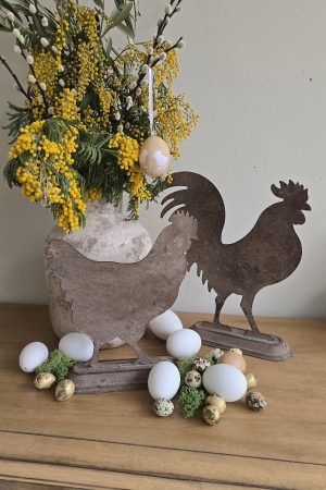 metallhahn metallhuhn Huhn Henne Hahn Deko Osterdeko Küchendeko Metalldeko Ostern im Mrs Greenery Shop bestellen kaufen