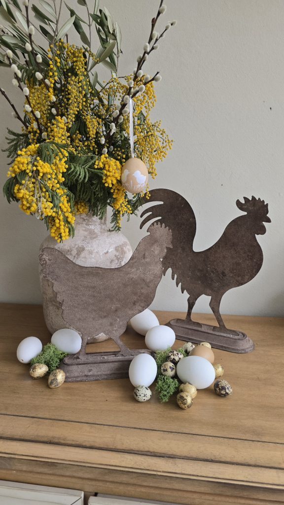 metallhahn metallhuhn Huhn Henne Hahn Deko Osterdeko Küchendeko Metalldeko Ostern im Mrs Greenery Shop bestellen kaufen