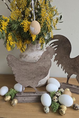 metallhahn metallhuhn Huhn Henne Hahn Deko Osterdeko Küchendeko Metalldeko Ostern im Mrs Greenery Shop bestellen kaufen