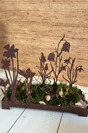 Rostdeko Dekotablett Tablett Metalltablett Frühlingsdeko im Mrs Greenery Shop bestellen kaufen