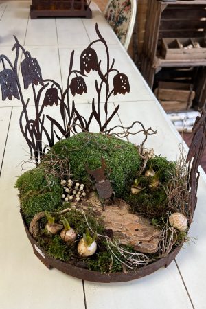 Rostdeko Dekotablett Tablett Metalltablett Frühlingsdeko im Mrs Greenery Shop bestellen kaufen