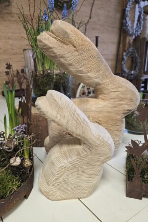 Hase Osterhase Holzhase Dekohase Ostern Osterdeko Naturdeko Holzdeko im Mrs Greenery Shop bestellen kaufen
