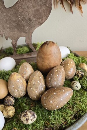 Nest natur Osternest Holzei Osterei Federkranz Kranz Dekonest Osterdeko Dekoidee Ostern im Mrs Greenery Shop bestellen
