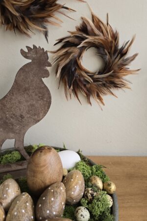 Nest natur Osternest Holzei Osterei Federkranz Kranz Dekonest Osterdeko Dekoidee Ostern im Mrs Greenery Shop bestellen
