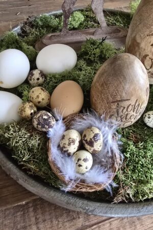 Naturnest dekoriert Deko Osterdeko Wachteleier Dekonest Osterdeko Dekoidee Ostern im Mrs Greenery Shop bestellen