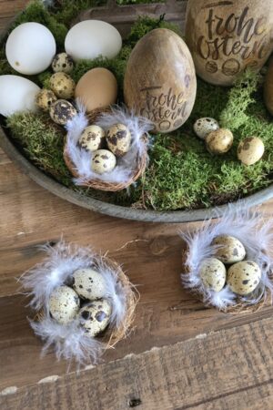 Naturnest dekoriert Deko Osterdeko Wachteleier Dekonest Osterdeko Dekoidee Ostern im Mrs Greenery Shop bestellen