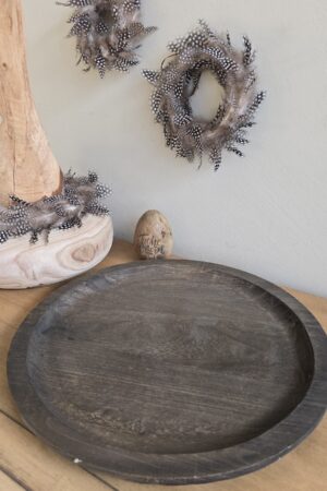 tablett holztablett dunkel braun dekotablett rund im mrs greenery shop bestellen kaufen
