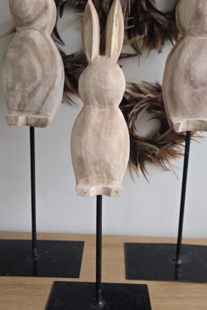 Hasen Holzhasen Ostern Osterdeko Hase auf Standfuß Metall im Mrs Greenery Shop bestellen kaufen