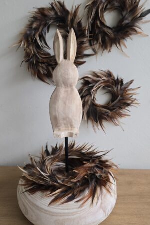 Hasen Holzhasen Ostern Osterdeko Hase auf Standfuß Metall im Mrs Greenery Shop bestellen kaufen