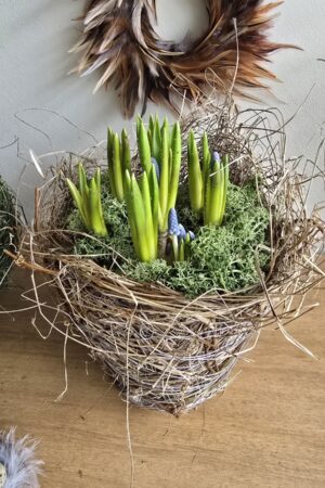 Topf Naturtopf Heutopf Pflanztopf gras heu osterdeko deko natur dekoidee holzdeko naturdeko im Mrs Greenery Shop bestellen kaufen