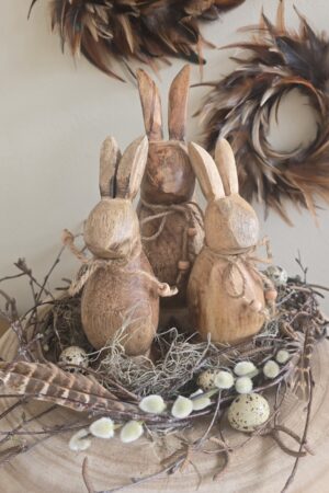 Hase holzhase gras heu Osterhase naturhase dekohase osterdeko deko natur dekoidee holzdeko naturdeko im Mrs Greenery Shop bestellen kaufen