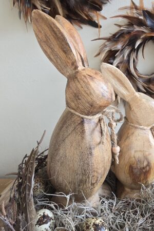 Hase holzhase gras heu Osterhase naturhase dekohase osterdeko deko natur dekoidee holzdeko naturdeko im Mrs Greenery Shop bestellen kaufen