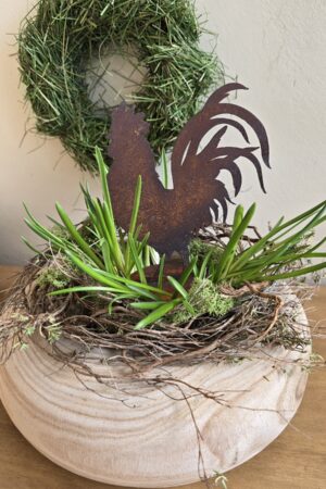 Rosthahn Hahn Metallhahn Rostdeko Deko Naturdeko im Mrs Greenery Shop bestellen kaufen
