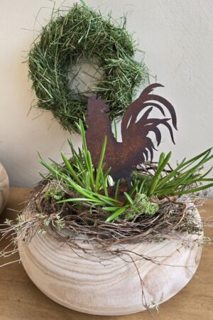 Rosthahn Hahn Metallhahn Rostdeko Deko Naturdeko im Mrs Greenery Shop bestellen kaufen