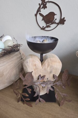 Metallständer Halter Holzherz Schale im Mrs Greenery Shop bestellen kaufen