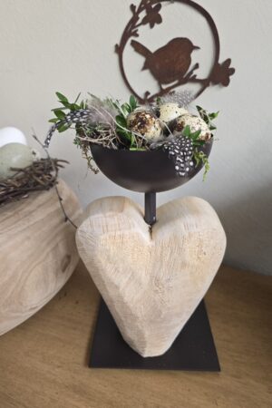 Metallständer Halter Holzherz Schale im Mrs Greenery Shop bestellen kaufen