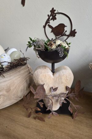 Metallständer Halter Holzherz Schale im Mrs Greenery Shop bestellen kaufen