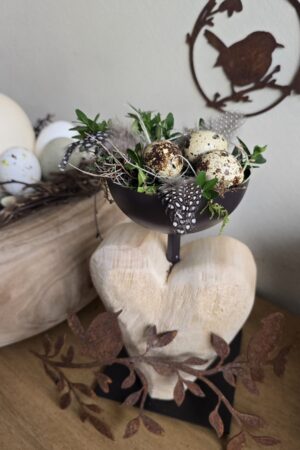 Metallständer Halter Holzherz Schale im Mrs Greenery Shop bestellen kaufen
