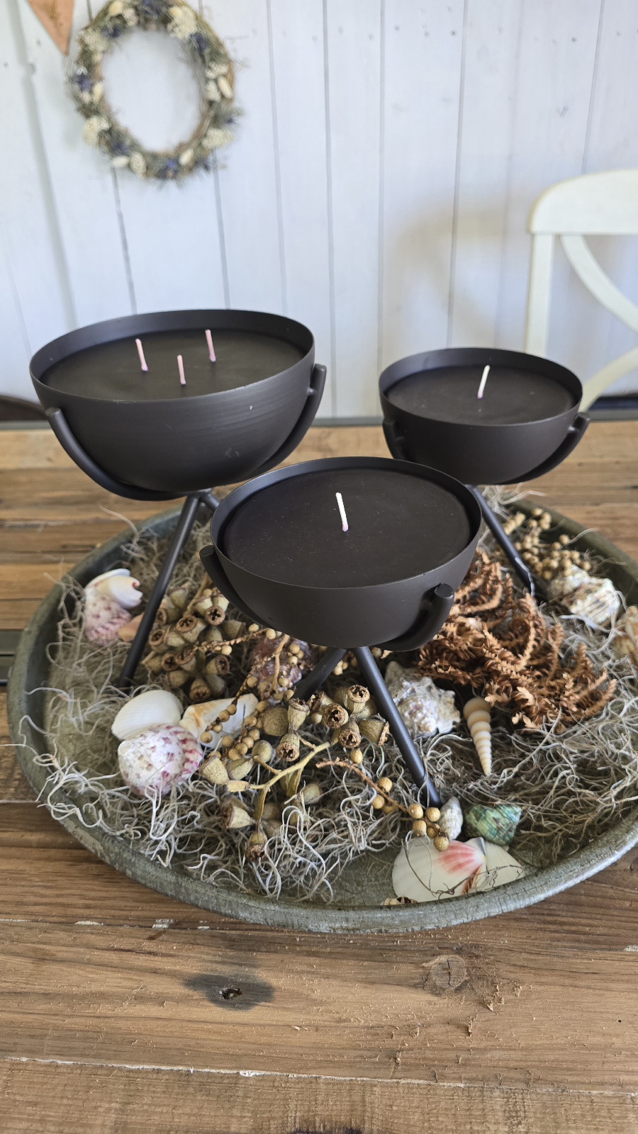 Tischfeuerschale Kerzen Refill Inodoor Feuerschale für Tisch Metallschale Kerze Sommerdeko im Mrs Greenery Shop kaufen bestellen